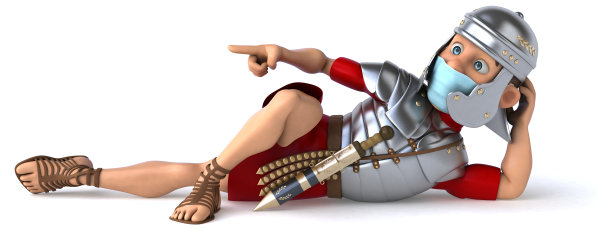 一个带面具的卡通人物的3D插图图片下载