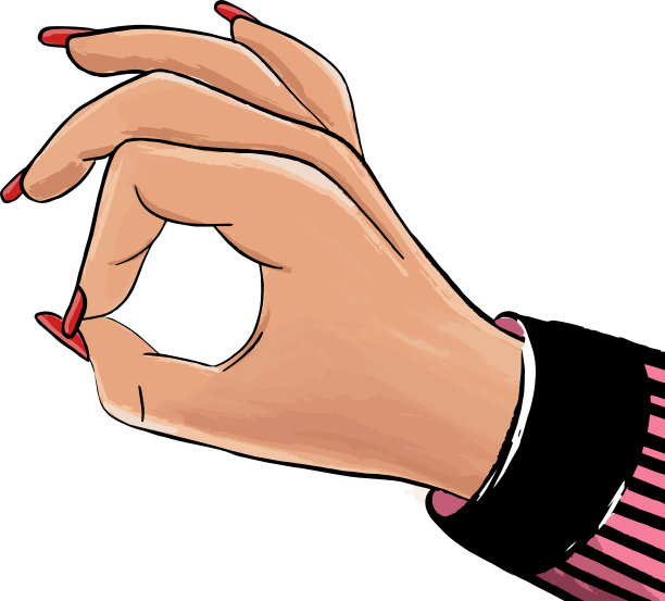 白色背景下女性的手显示ok图片下载