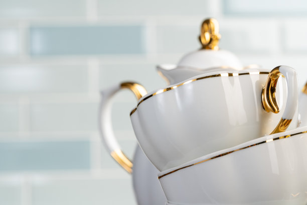 近距离照片的瓷器餐具茶图片下载