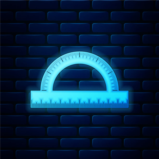 发光的氖量角器网格测量度图片下载