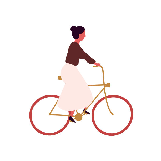年轻女子骑脚踏车图片下载