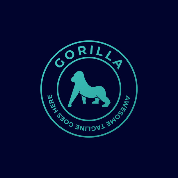 大猩猩复古徽章图片下载