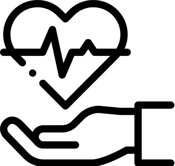 手握心形图标轮廓图片下载