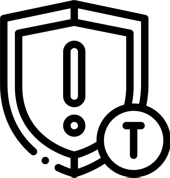 安全警示盾牌轮廓图标图片下载