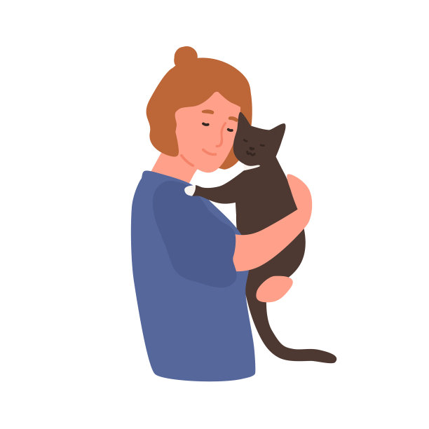女孩拥抱猫扁女人图片下载