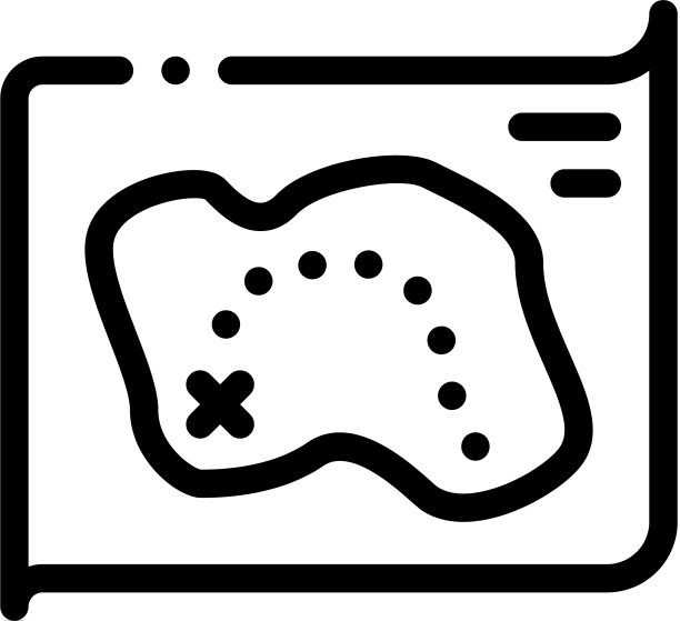 宝藏图标线稿地图图片下载