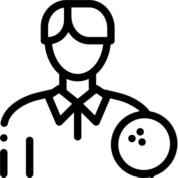 男人玩保龄球游戏图标轮廓图片下载