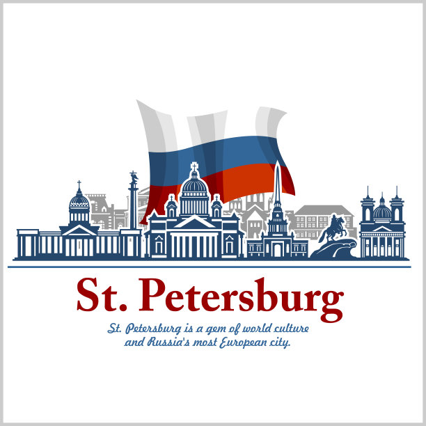 圣彼得堡地标俄罗斯城市景观图片下载