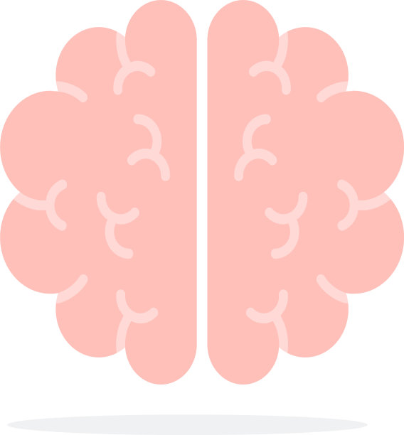 人脑平面材料设计孤立对象图片下载