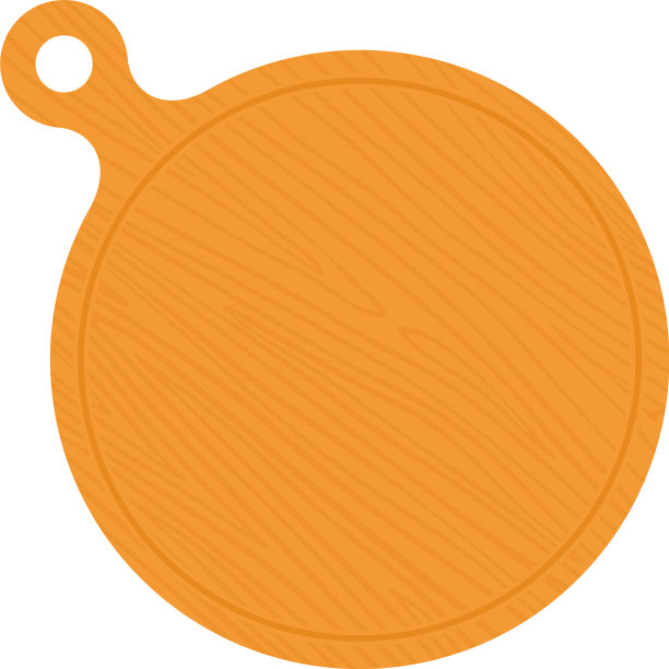 圆形的木制披萨服务板扁形图标图片下载