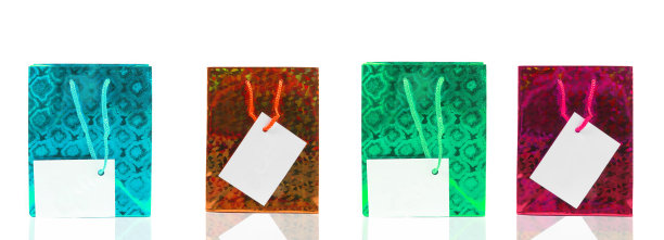 假日礼品袋与文字空间图片下载