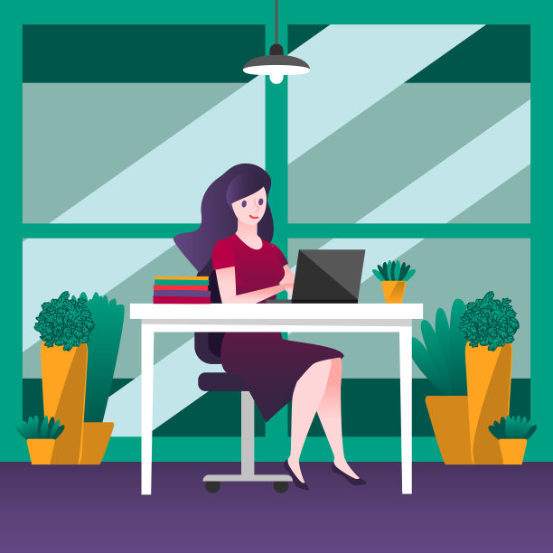 女商人坐在桌子旁的椅子上图片下载