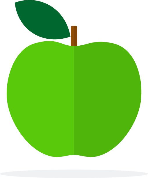 青苹果平板材料设计孤立对象图片下载