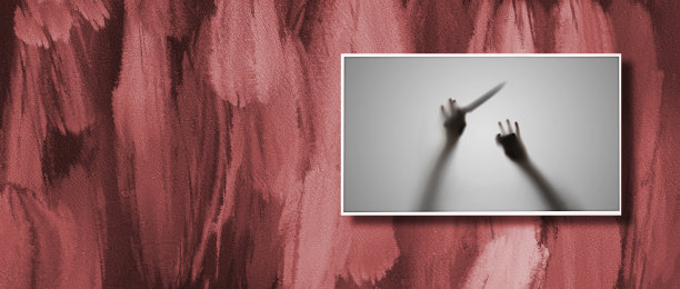 抽象的数字屏幕带有恐怖电影、黑夜的概念图片下载