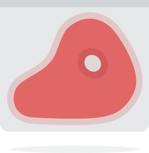 猪肉排在真空包装扁平隔离图片下载