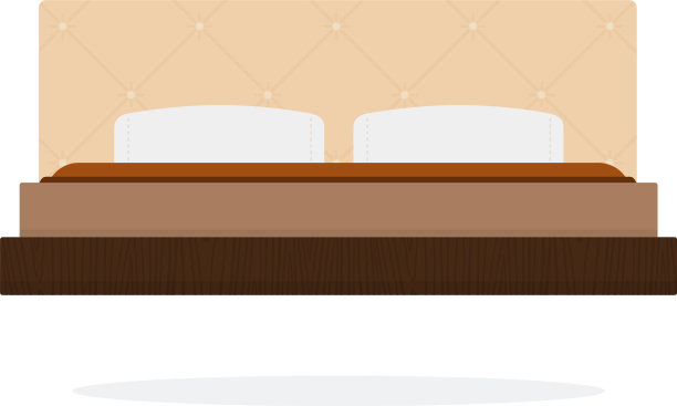 双床平面材料设计孤立对象图片下载