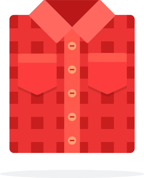 红色折叠衬衫平孤立图片下载