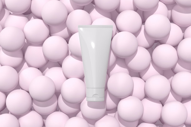 天然有机化妆品面霜或木炭面膜模型。粉红色背景上的白色塑料化妆品俯视图。水疗和美容概念。现实的3 d演示。空白的模板。平的。图片下载