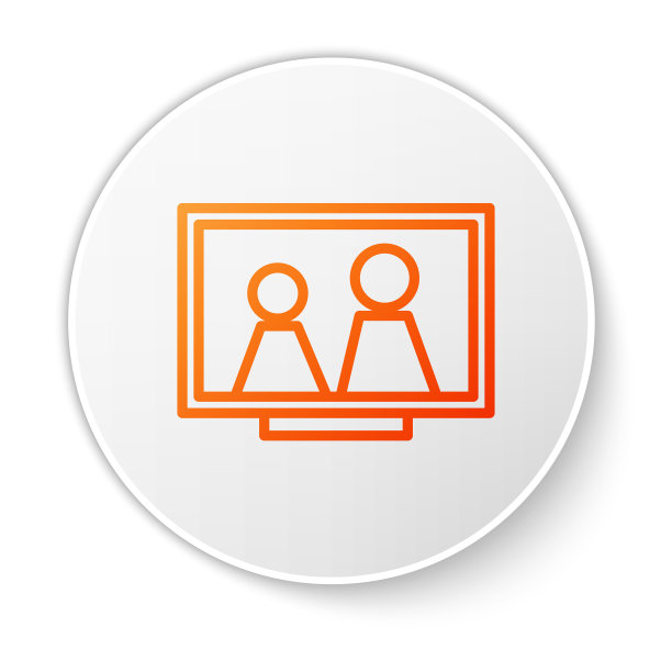 橙色线相框上的表图标隔离图片下载