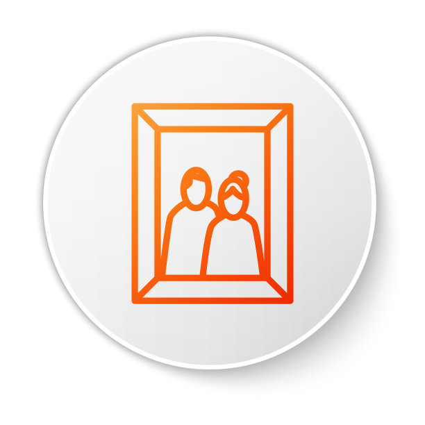 橙色线相框上的表图标隔离图片下载