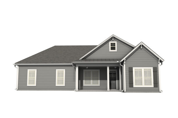 3D美国工匠风格的房子在白色的背景图片下载