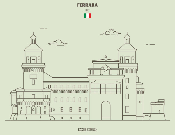 意大利费拉拉的埃斯滕城堡图片下载