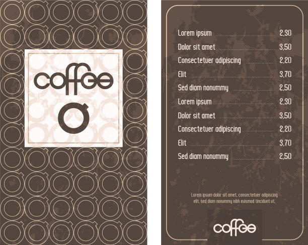 咖啡店菜单与原始的现代字母图片下载