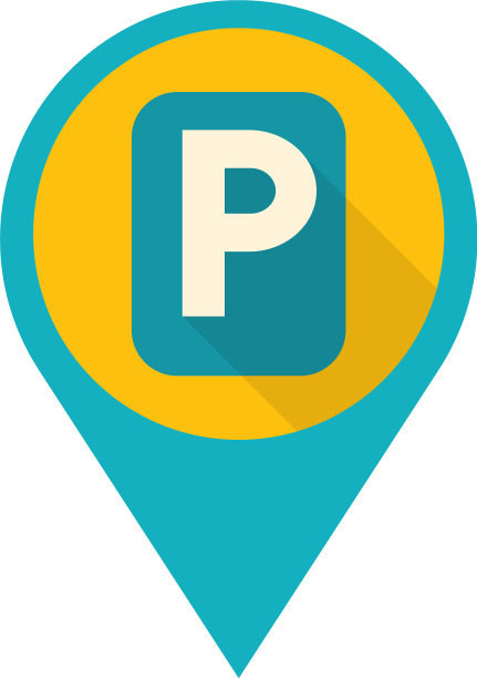 平面设计销与道路标志指示停车图片下载