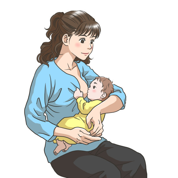 一位年轻的母亲正在给婴儿喂奶图片下载