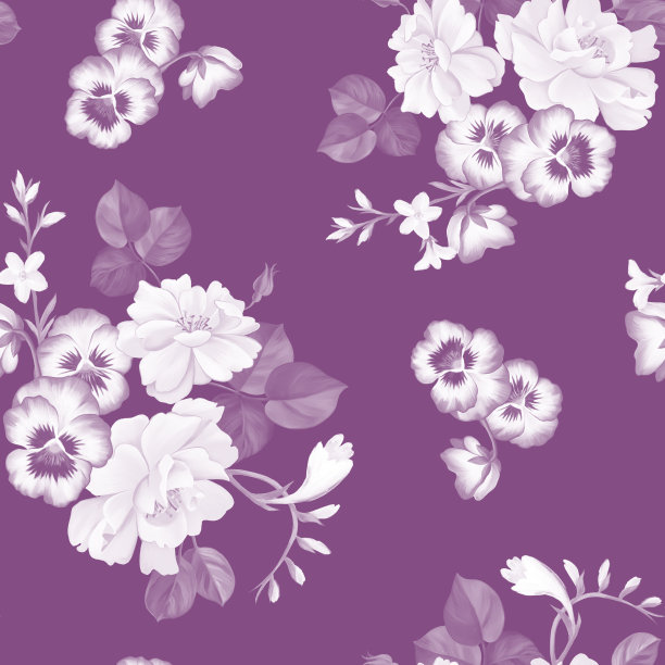 鲜艳的花卉植物无缝图案。色彩鲜艳的玫瑰开花。图片下载