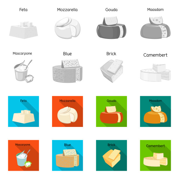 设计食品和乳制品标志，设置食品图片下载