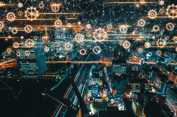 齿轮与鸟瞰东京，日本图片下载