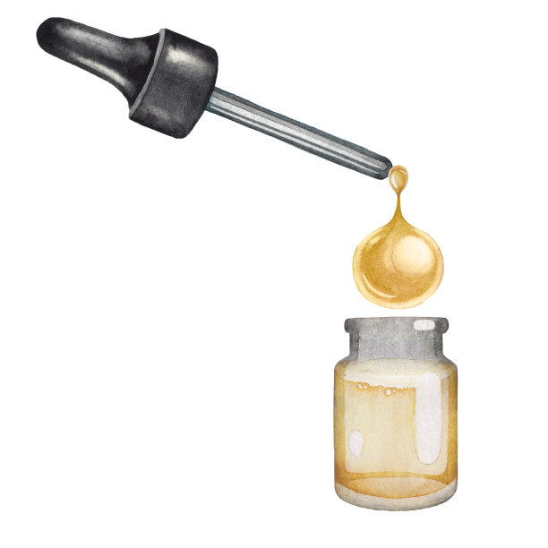 水彩油从滴管滴进小玻璃瓶。图片下载