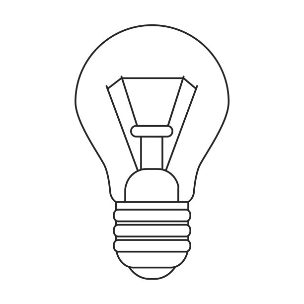 灯泡iconline图标隔离图片下载