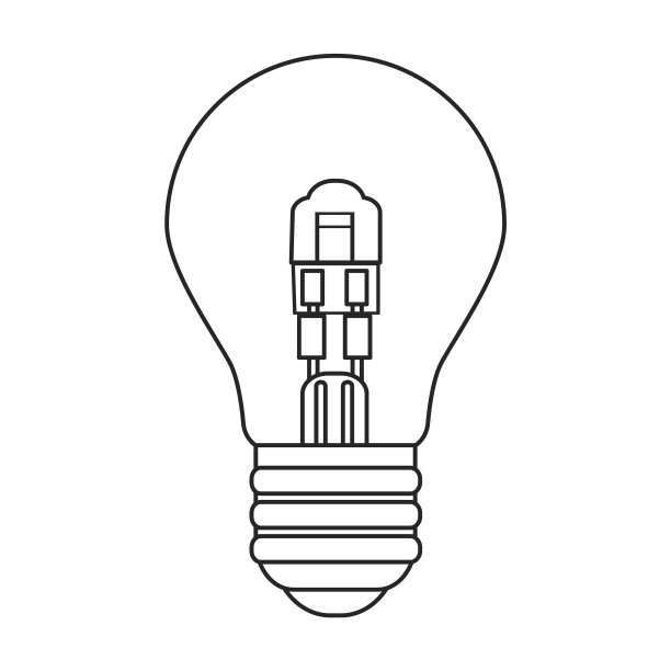 灯泡iconline图标隔离图片下载