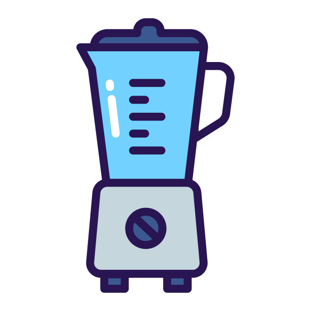 搅拌机颜色线图标。厨房用具。家庭设备。为网页、手机应用、横幅签名。图片下载