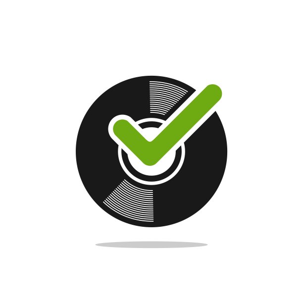 光盘检查标记标志模板插图设计。向量EPS 10。图片下载