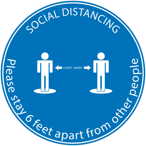 图标人的概念社交距离保持6英尺的其他人，实践到位，以执行社交距离，矢量插图图片下载