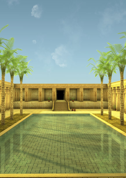 古老而空旷的埃及神庙。图片下载