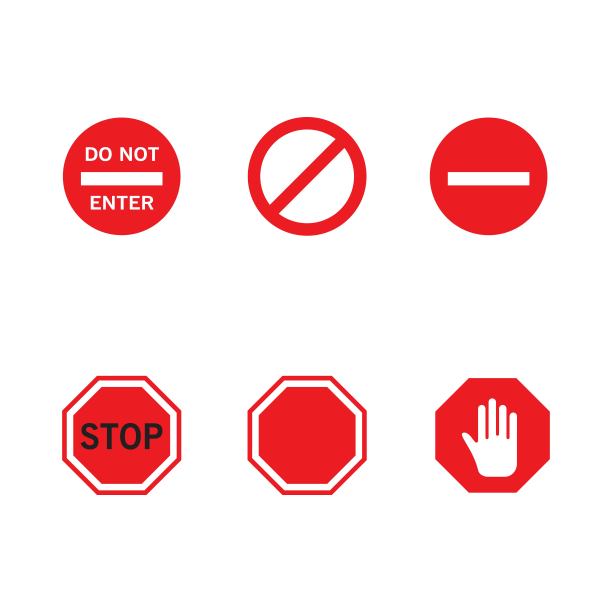符号停止矢量图标插图图片下载