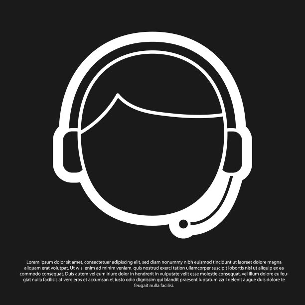 黑人与耳机图标孤立在黑色图片下载