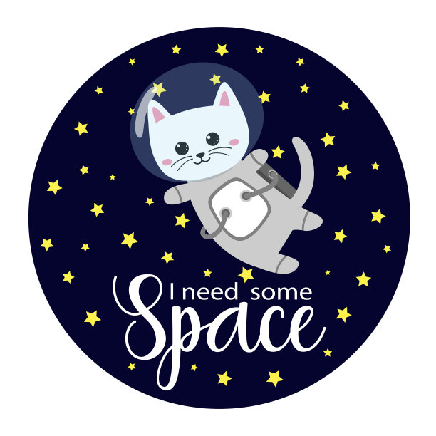 快乐的宇航员猫穿着太空服我需要一些太空文字图片下载