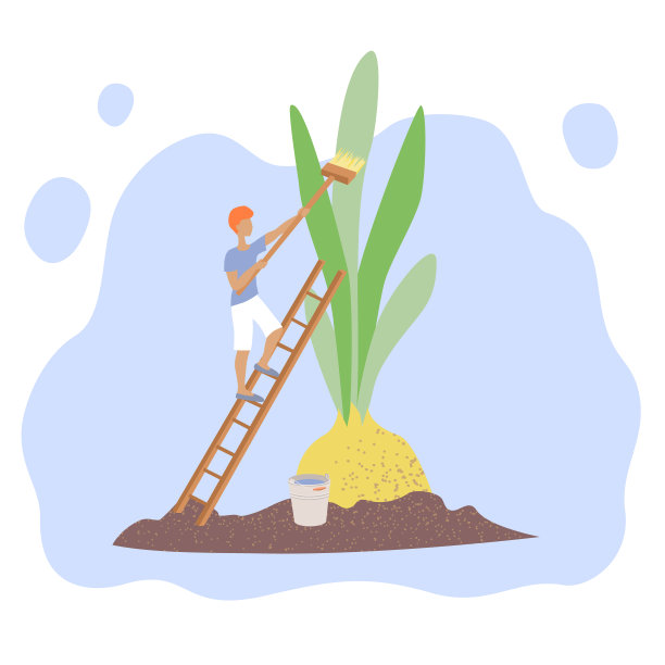 园艺和农业的概念。农民照料植物。有绿色芽的大球茎。有机食品种植。图片下载