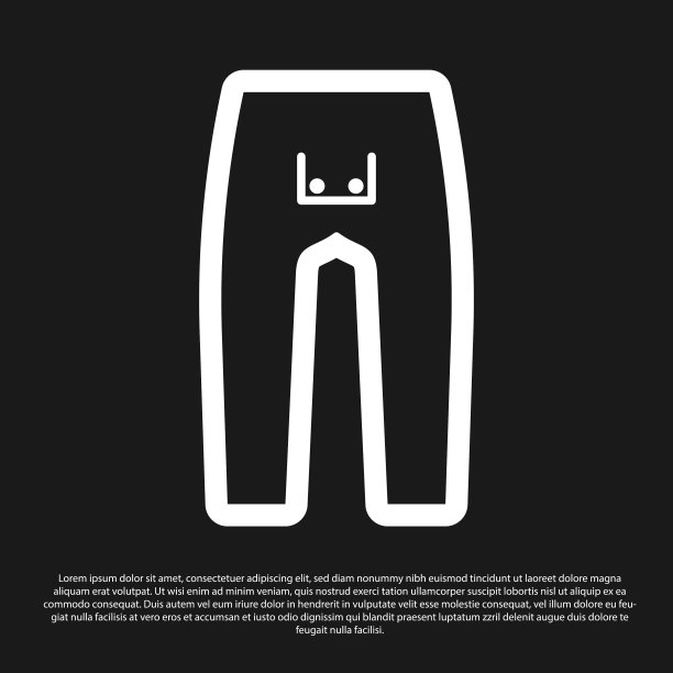 黑色裤子图标孤立在黑色背景图片下载