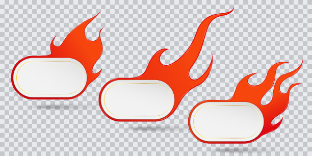 火和火焰销售标签设置图标图片下载