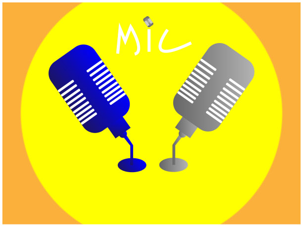 一副麦克风矢量艺术图片下载
