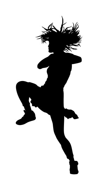 派对舞者帅气女孩剪影夜生活图片下载