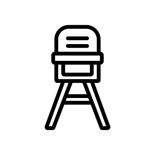 婴儿椅变压器喂养图标矢量轮廓插图图片下载