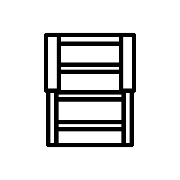 折叠木楼梯图标矢量轮廓插图图片下载