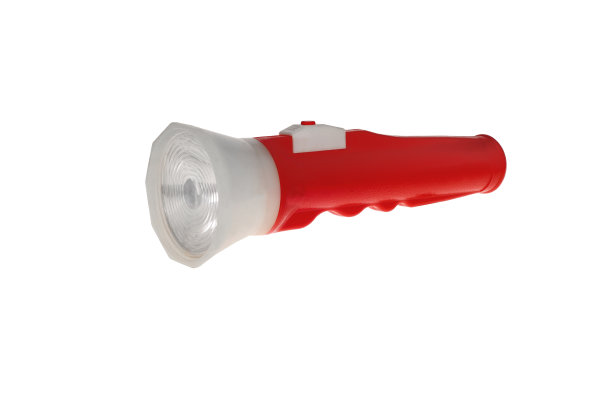 旧电池红色手电筒。图片下载